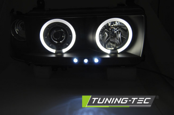 Upgrade Angel Eyes Scheinwerfer für Toyota Land Cruiser FJ80 90-97 schwarz